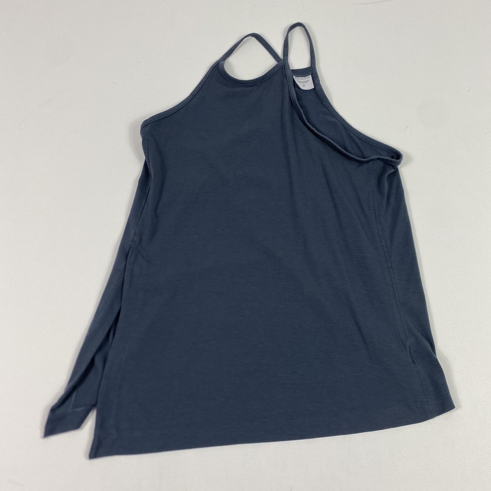 Athleta Tank Top Womens XS Blue Strappy High Neck Camisole Yoga Athletic Workout